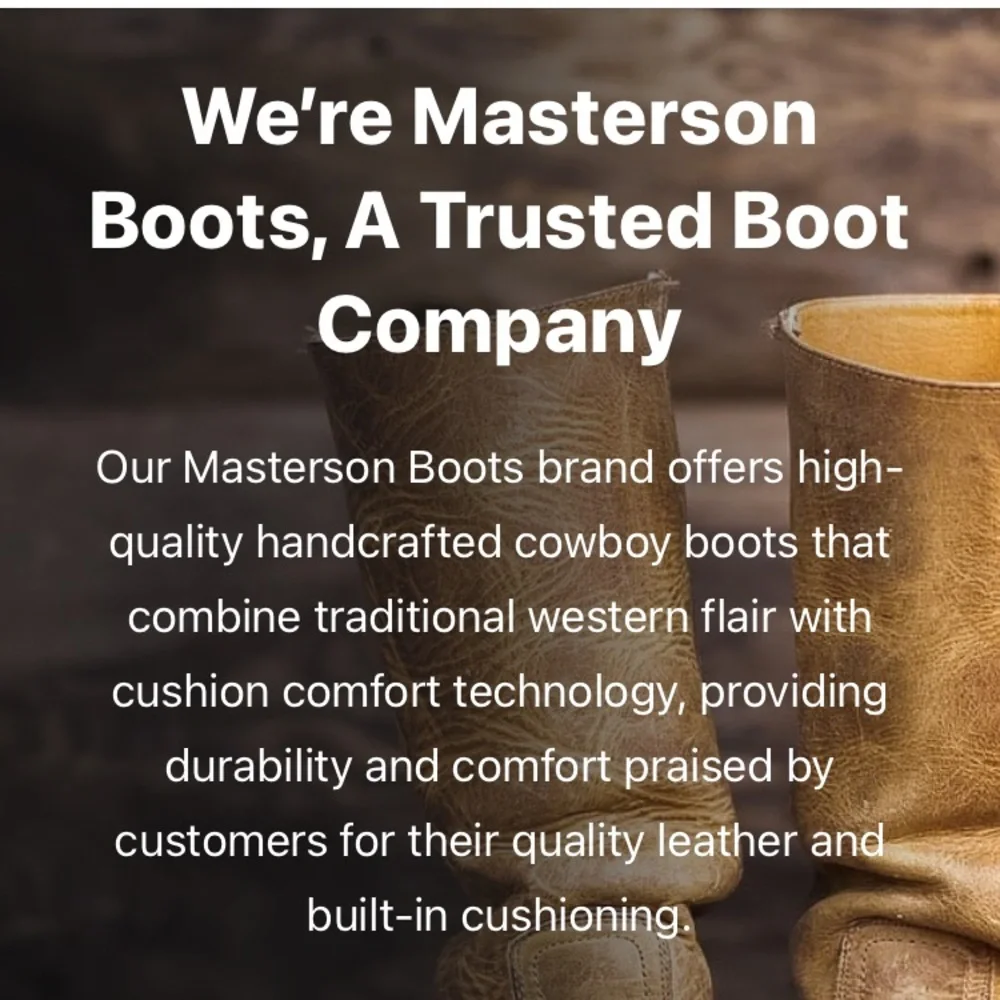 New: Masterson Leather Cowboy Boots. Unisex. Size 5.5